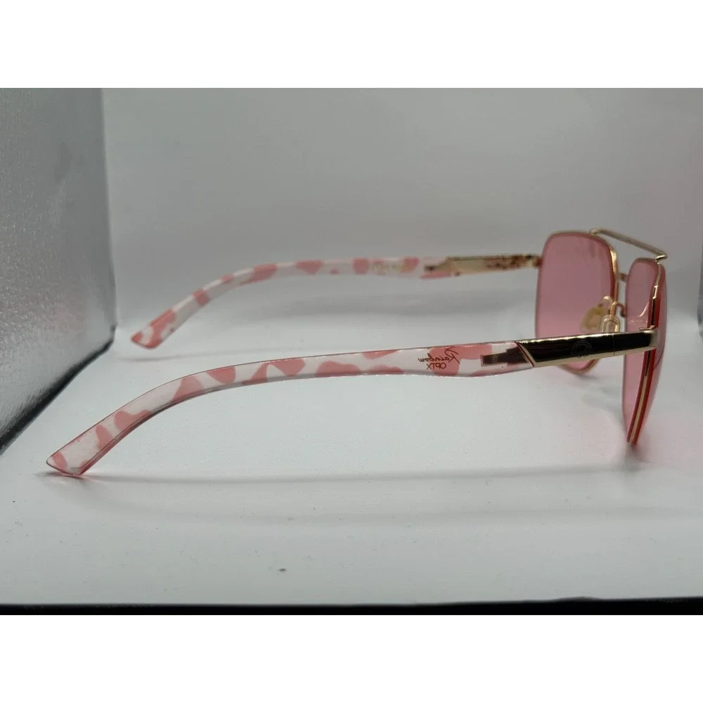 Rainbow OPTX Leo Rose Women's Pink Tint Lenses Aviator Sunglasses Frame Only